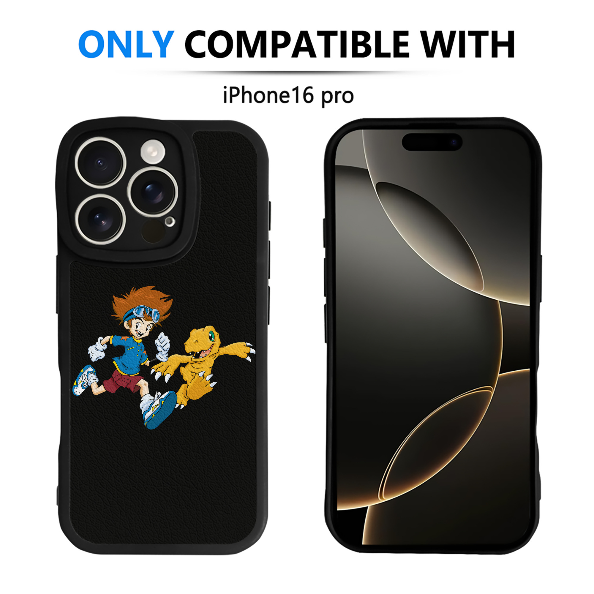 （画像用） Digimon デジタルモンスター/デジモン 【iPhone 16シリーズ対応】シリコンスマホケース（レザー調） 材質：シリコン